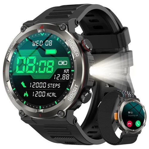 Military Smart Watch for Men(Answer /Make Call)Rugged Heart Rate Fitness Tracker