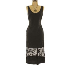 June & Hudson Nordstrom Midi Tank Dress M Sheer Inset Black Casual EUC  B42