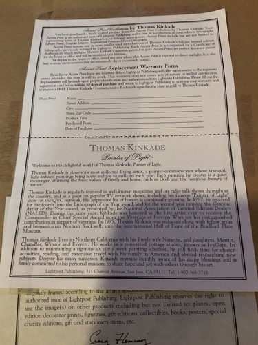 Thomas Kinkade Triptych Print Passages of Summer Framed With COA 21”x10” - Picture 9 of 13