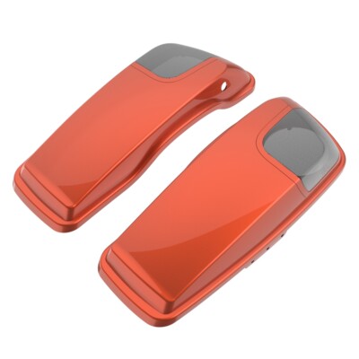 Advanblack Orange Lava 5x7 Saddlebag Speaker Lids Audio Cover Fits 2014+ Harley