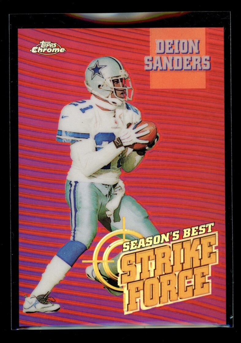 1999 Topps Chrome #SB21 Season's Best Deion Sanders Strike Force Refractor SP