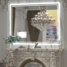 28X20 Inch Lighted Bathroom Mirror Super Bright Dimmable Wall Vanity Anti-fog