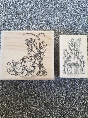 PSX Designs Rubber Stamp Fantasy Butterfly Wings Pixie Fairy Garden NEW Lot of 2