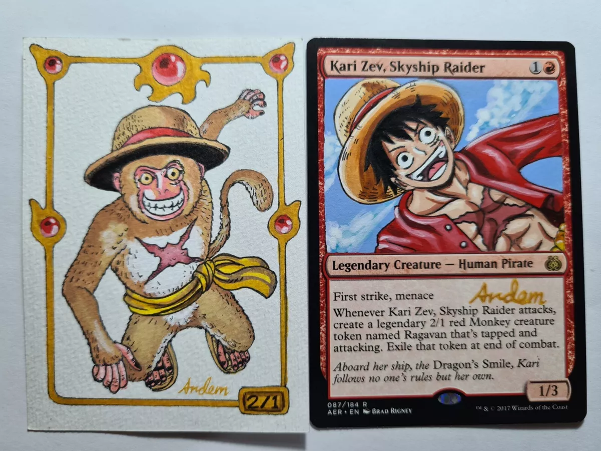 Ruffy One Piece Alter KARI ZEV SKYSHIP RAIDER LUFFY MAGIC ALTERED EXTENDED ART HAND PAINT DEMIAN SOLIS | eBay