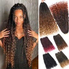 Long Bohemian Box Braids Boho Curly Hair Crochet Braiding Hair Extension Twist
