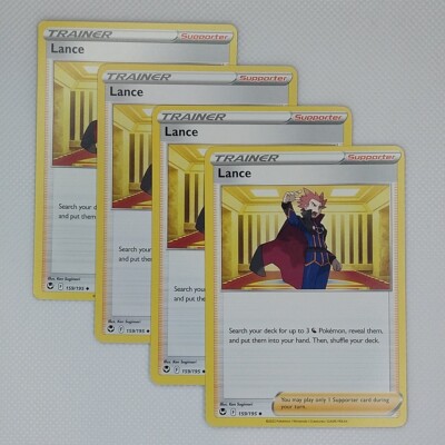 Lance 159/195 x4 - 4x Trainer Playset Pokemon Silver Tempest - 4 Card Set