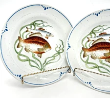 FLITZ/FLOYD "LA MER" Fish Dinner Plates 9" 1979.    Set of 2  Ocean River