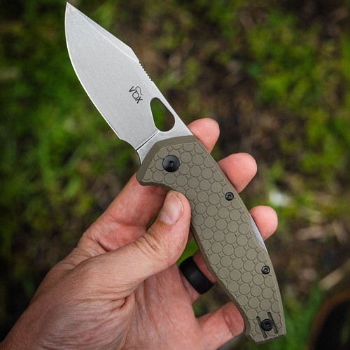VOX Kita Folder 3.25" Stainless Steel Blade FRN Handle w/ Reversible Pocket Clip - Picture 3 of 7