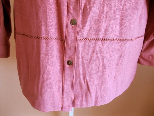 Alfred Dunner Mauve Blouse Size 14 XL Shirt Snakeskin Print Moleskin Pink Top - Picture 5 of 5