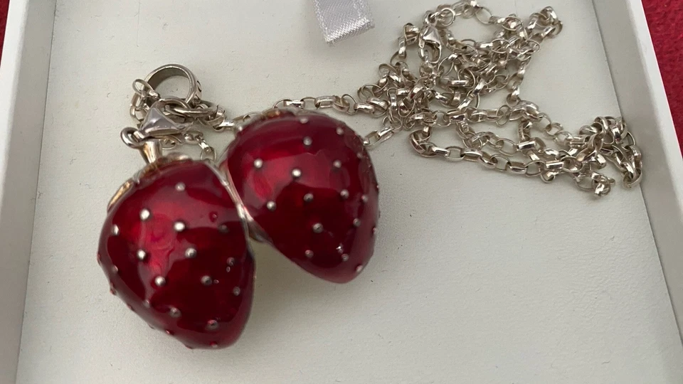 Massive Thomas Sabo Kette & Carrier & Riesen Erdbeere 🍓 Medaillon Charm... - Bild 2 von 4