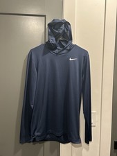 Nike Dri Fit Cowl Neck Long Sleeve Hooded Shirt Men  s Size Small Navy