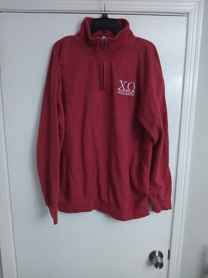 Iota Kappa Quarter Zip Red Pullover Men's Size XL Long Sleeve