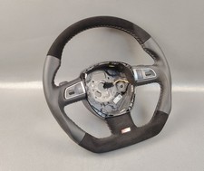 Audi A4 S4 Rs4 A5 Coupe A6 C6 A8 S-line Flat Bottom Suede Leather Steering Wheel