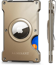 Men Airtag Wallet, Slim Wallet Front Pocket Money Clip for Gift Men Aluminum Car