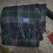 Pendleton 100 Virgin Wool Plaid Tartan Fringe Camp Blanket Throw 51 X68 Blue VG