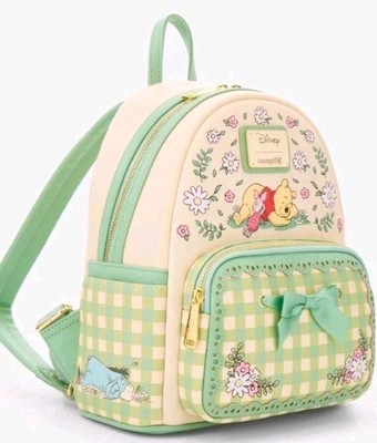 NWT‎ Loungefly Disney Winnie the Pooh & Piglet Floral Gingham Spring Backpack Loungefly Disney Winnie the Pooh Floral Gingham Mini  main image 2