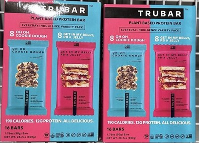 TruBar Protein Oh Oh Cookie Dough Get In My Belly, PB & Jelly, 16 Bar (2Pack)