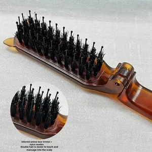 Boar Bristle Hair Brush, Foldable Travel Size