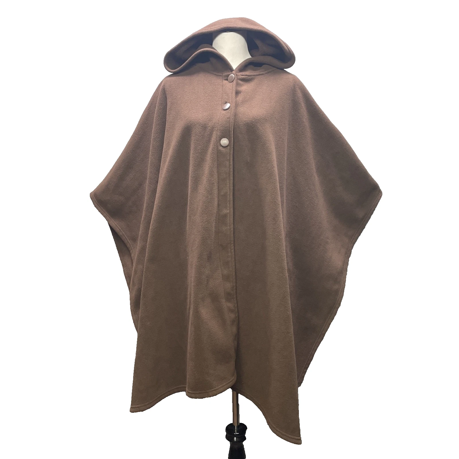 35 Below Fleece Hooded Poncho Brown Cape Cloak One Size Cozy Wrap Medieval Vibes