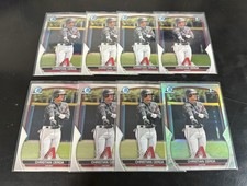 Lot of (8) CHRISTIAN CERDA 2023 Bowman Chrome (7) Base (1) Lunar Diamondbacks