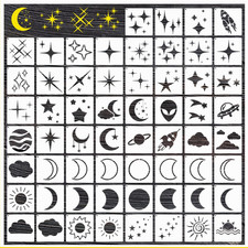 Star Cloud Moon Stencils for Painting Space Paint Stencil for Wall Card Making A