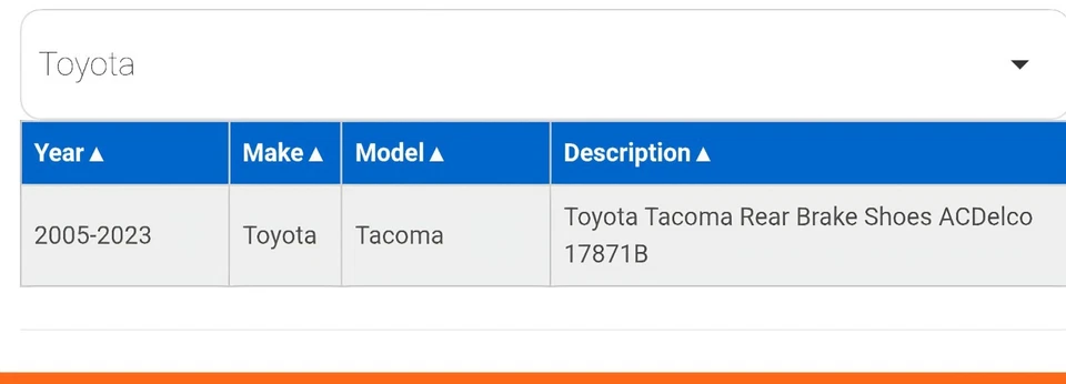Тормозные колодки и комплект оборудования Tacoma! Задние тормозные колодки Toyota Tacoma No17871B - Изображение 2 из 4