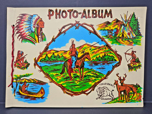 Vintage Buffalo Ranch Oklahoma Photo Album w/ Postcards Native American Indian