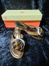 NEW! LINDSAY PHILLIPS MISSY Bronze Wedge Thong Sandal #7001 Switchflops Sz 6 NIB