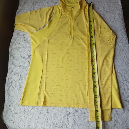 Annika Women Large Long Sleeve Golf Polo Yellow 1/4 Zip Drytec Cutter & Buck Nwt - Picture 23 of 24