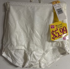 2-Vintage HANES Her Way Control Briefs Panties Size Medium Style H050 White NOS