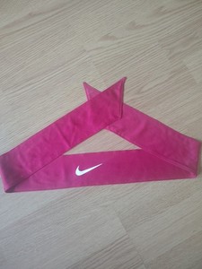 Red Nike Head Tie with White Nike Swish One Size