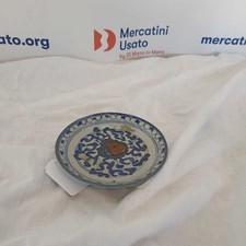 Piattino Cinese Antico Bianco e Blu Decori Geometrici Cina Fine 800