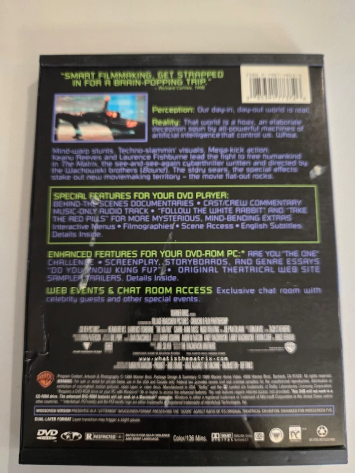 The Matrix (DVD, 1999) Tested - Image 3 of 3