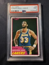 1981 Topps #20 Kareem Abdul-Jabbar Los Angeles Lakers PSA 9 MINT