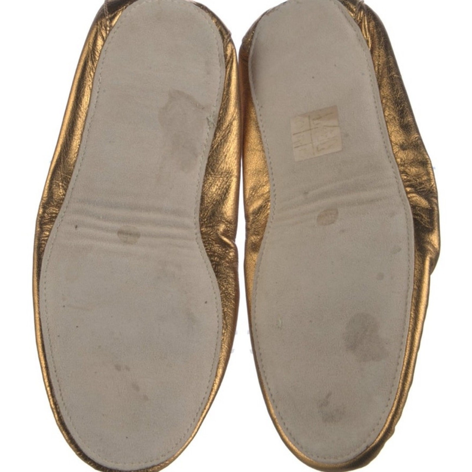 Burberry Metallic Gold Leather Slip on Ballet Moccasins Size 7 thumbnail 5