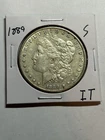 1889-S MORGAN SILVER DOLLAR AU/UNC DETAILS TOUGH DATE SAN FRANCISCO MINT