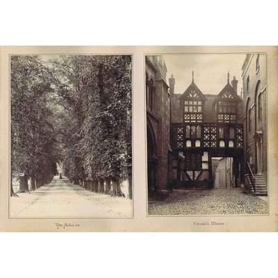 SHREWSBURY Ansichten rund um die Stadt - 4x antike Albuminen Fotografien um 1880