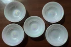 SET OF 5 Moonglow 6½" Cereal Bowls by FEDERAL GLASS Vintage Iridescent Soup