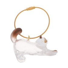 Pet Hair Storage Keychain Transparent Cat Shaped Keepsake Box For Pet Memory