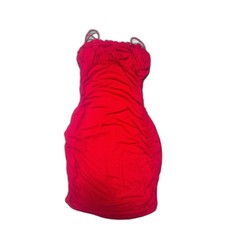 Women’s Red  Bodycon Mini Dress Spaghetti Strap Fitted Party Cocktail Dress