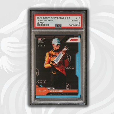 PSA 10 - /10 Lando Norris #12 - Black - First Win 2024 Topps