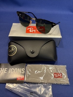 Ray-Ban ORB3716 Men's Clubmaster Metal Sunglasses - Black