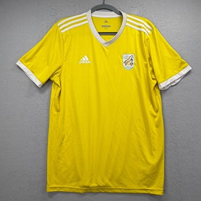 Adidas Soccer Jersey Mens Small* Yellow Climalite CASC #9 Short Sleeve Shirt
