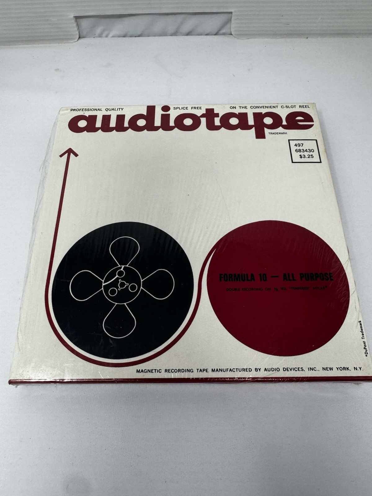 Sealed - 7" Reel-to-reel Audiotape Formula 10-All Purpose Magnetic Tape 2400 ft