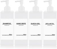 Seifenspender 300Ml Schwarz Kunststoff Dusche KüChe Bad Pumpspender Set