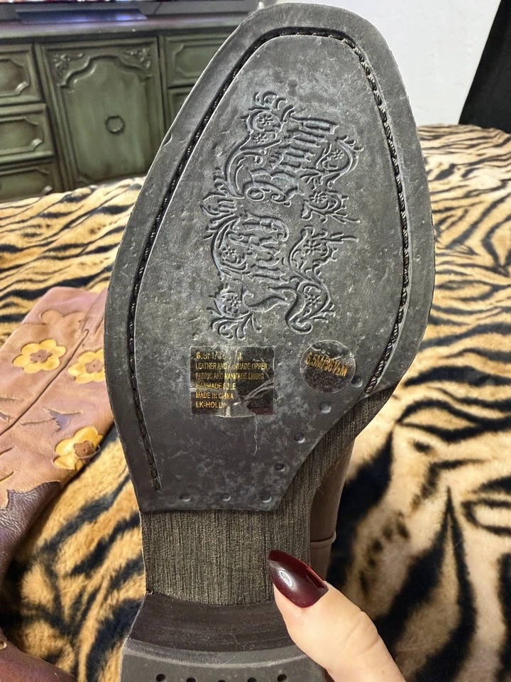 Botas de Vaquero Vintage Y2K Lucky Brand Florales Talla 6.5 Foto 4 de 4