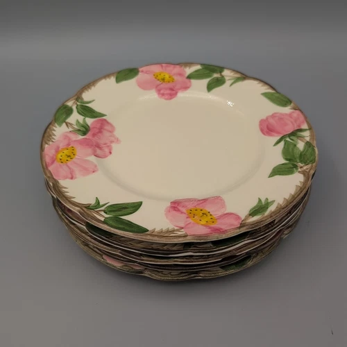 Franciscan Desert Rose Salad Dessert Plates Earthenware 8" Lot of 5 USA Vintage