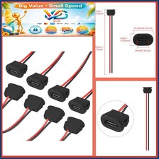 8pcs Type-C Female USB C Pigtail Cable 2 Pin Bare Wire Solder Connector 5V 3A