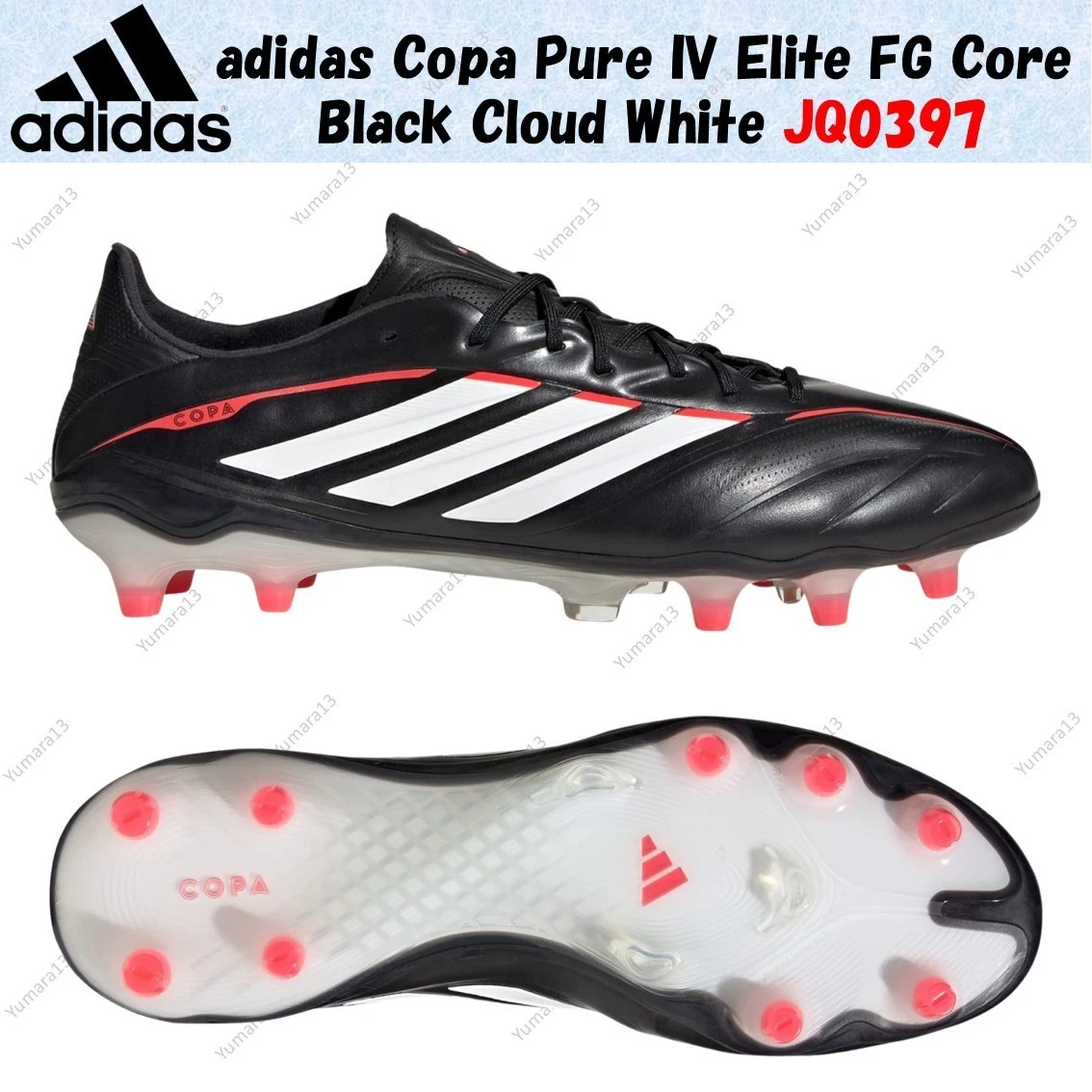 adidas Copa Pure 4 Elite FG Core Black Cloud White Lucid Red for