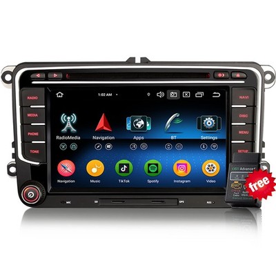 DAB+ Android14 Autoradio Carplay GPS Navigation Für VW Golf 6 Touran Tiguan Polo